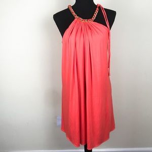 Sky Gold Chain Halter Dress M